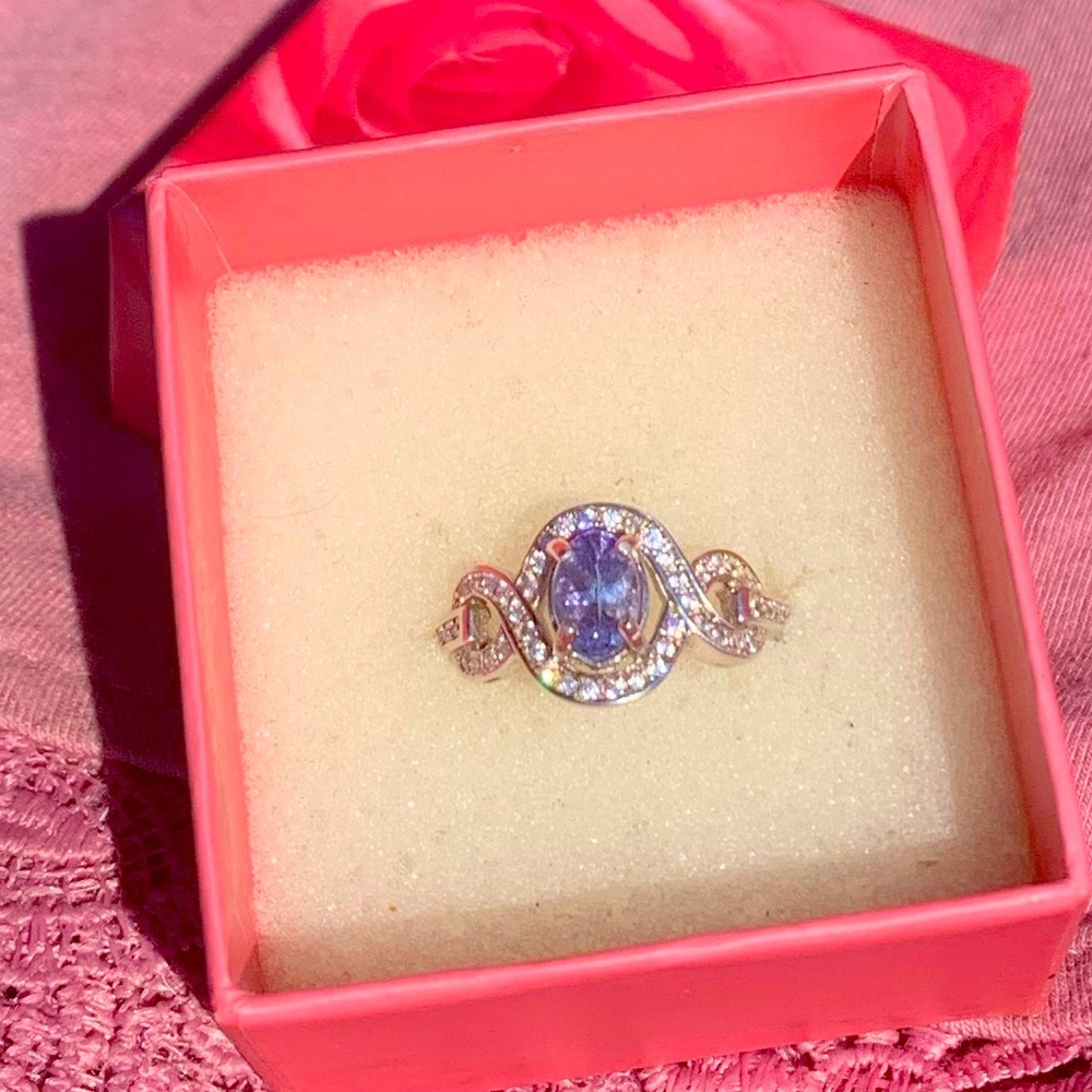 AA sterling silver genuine tanzanite ring 925